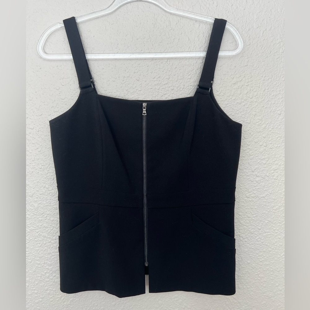 BCBG Zip Front Tank Top with Open Cut Back